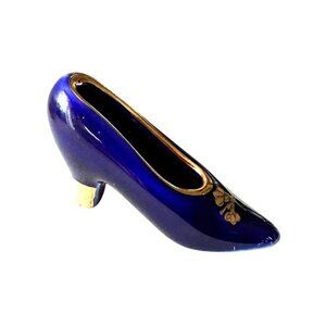 Vintage Limoges France Castel Miniature Porcelain Shoe, Circa: late 80s